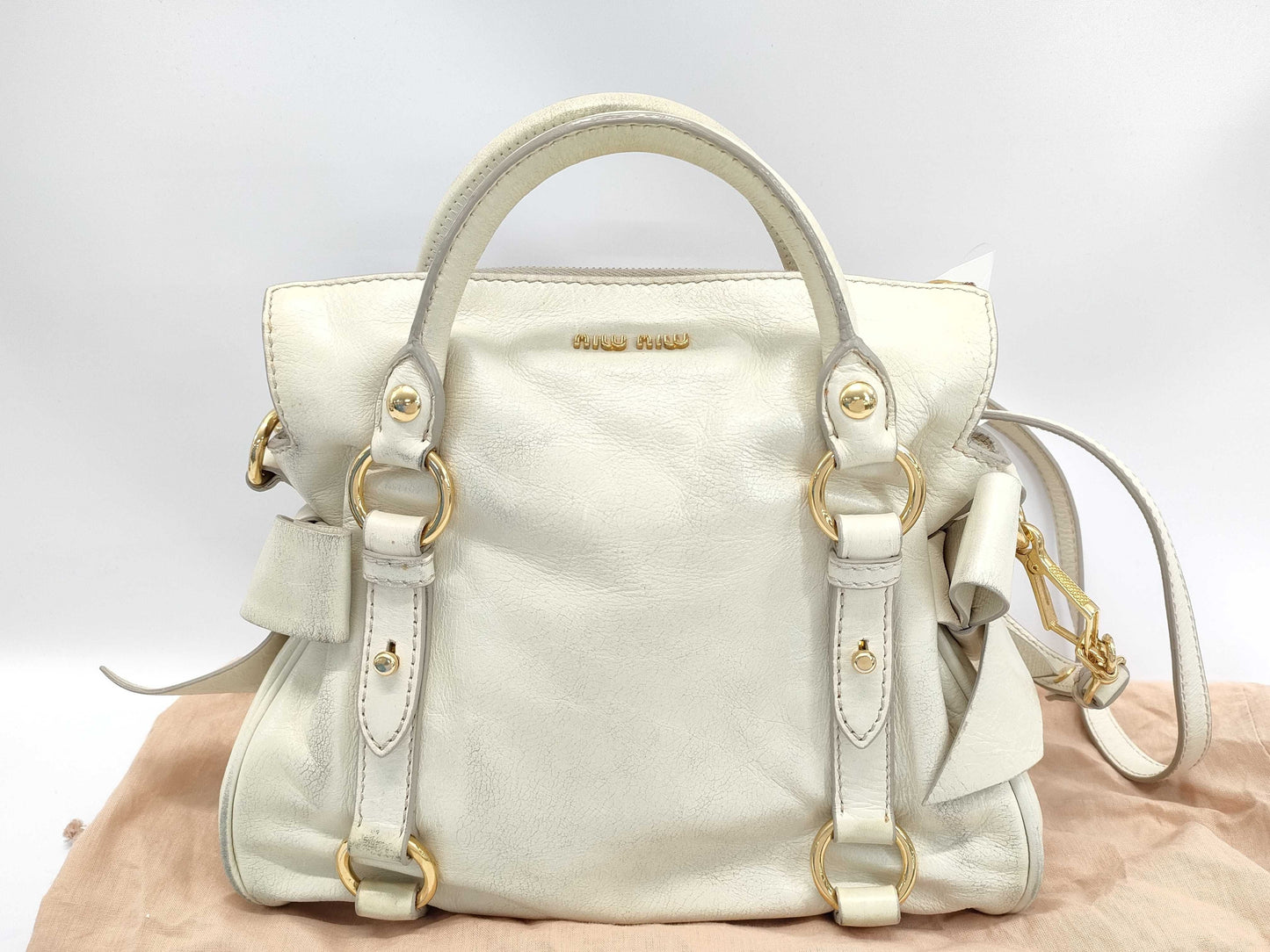 miu miu angel vintage mini vitello bow bag