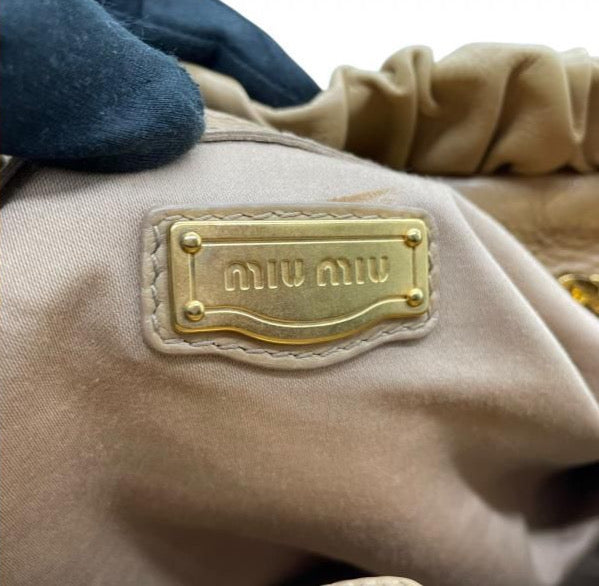miu miu beige vitello lux bag