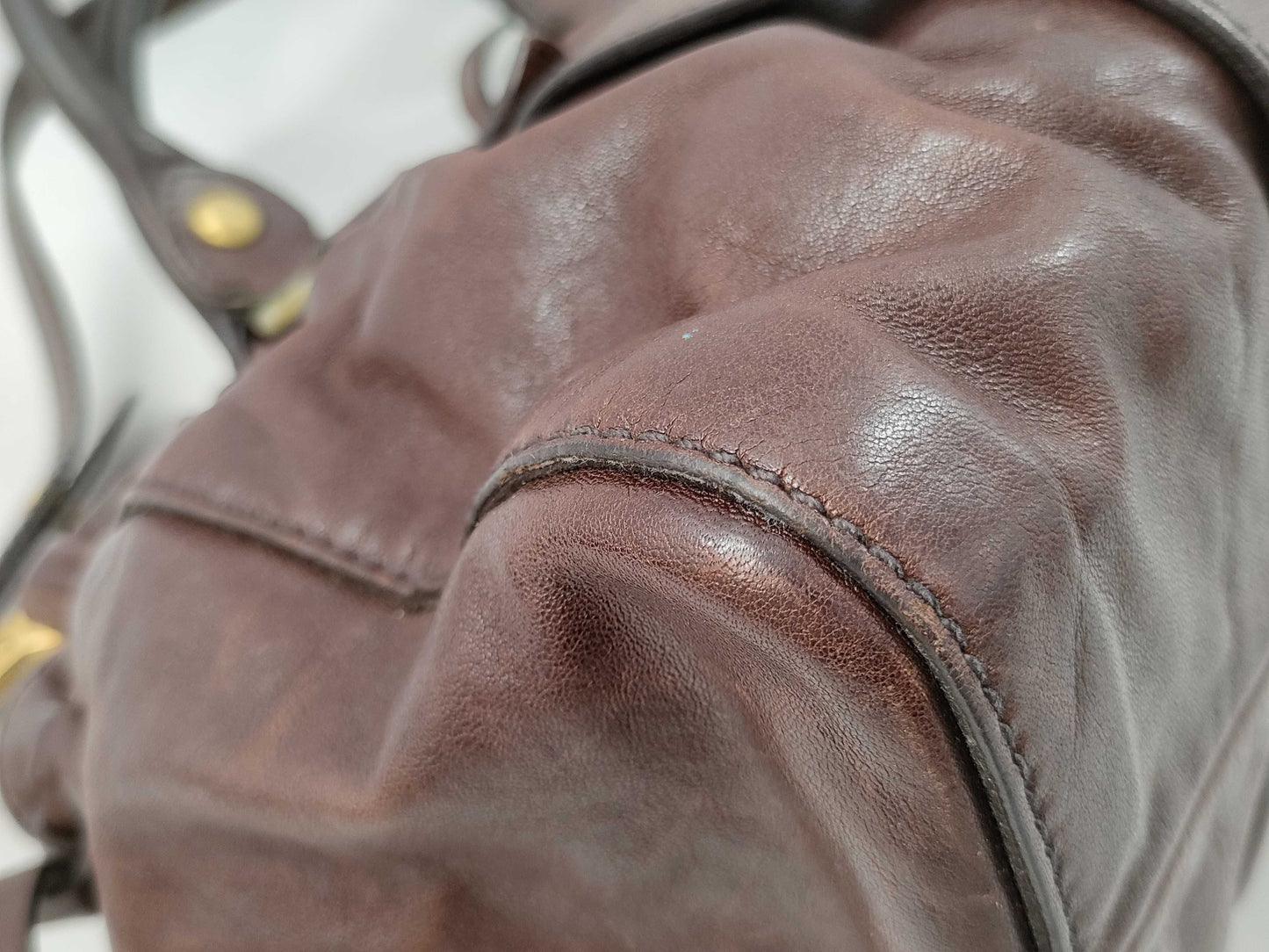 miu miu chocolate brown vitello lux bag