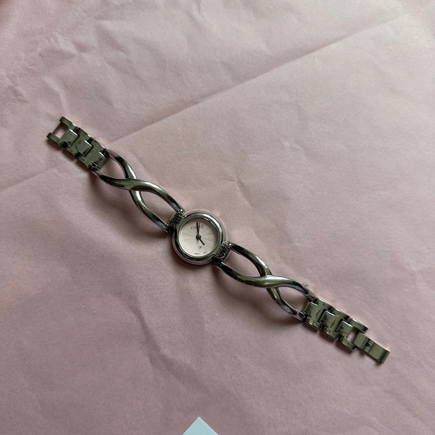 Gucci Pink Watch Silver Hardware