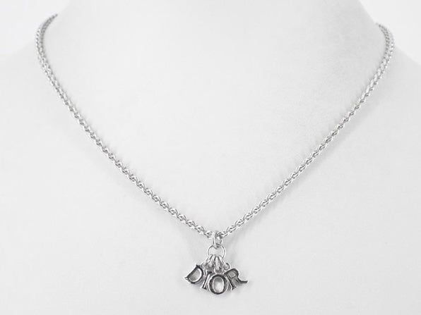 christian dior vintage logo necklace