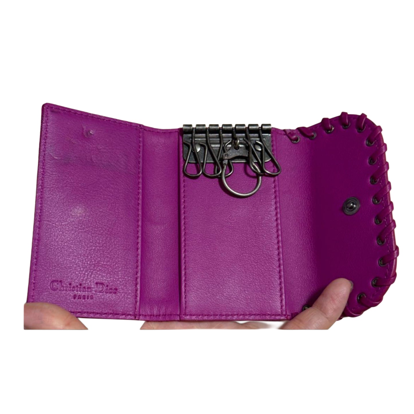 christian dior magenta romantique key wallet