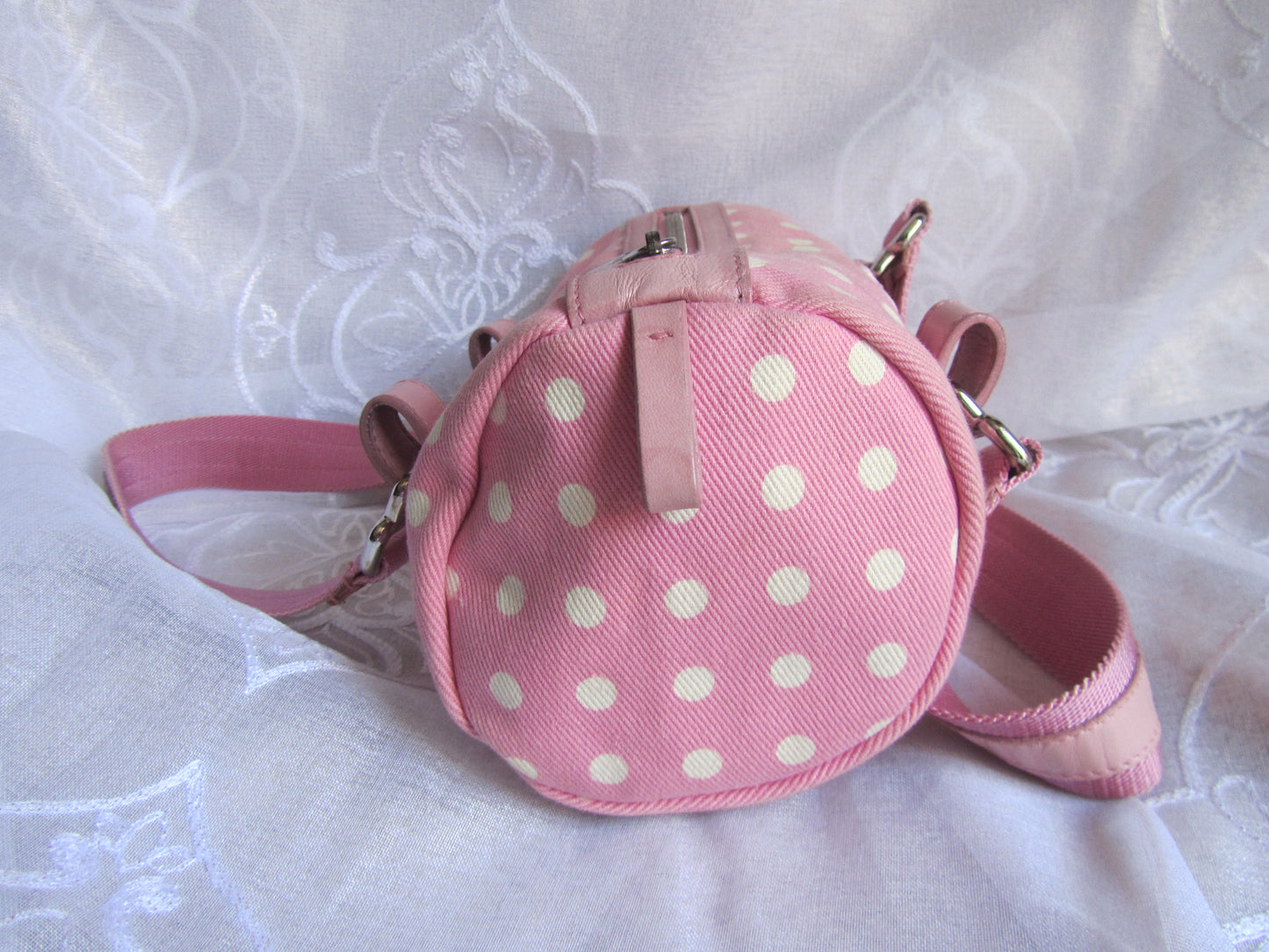 yves saint laurent pink polkadot shoulder bag