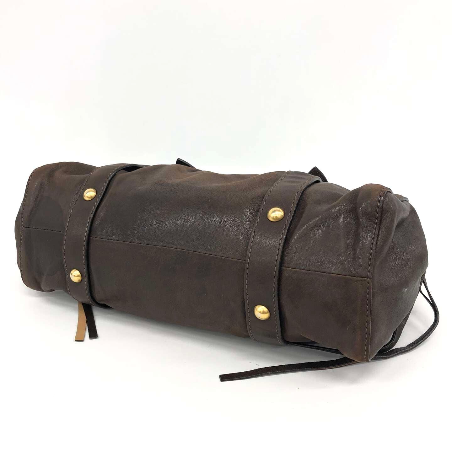 Miu Miu Dark Chocolate Vitello Lux Bag
