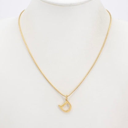 christian dior vintage “d” logo necklace