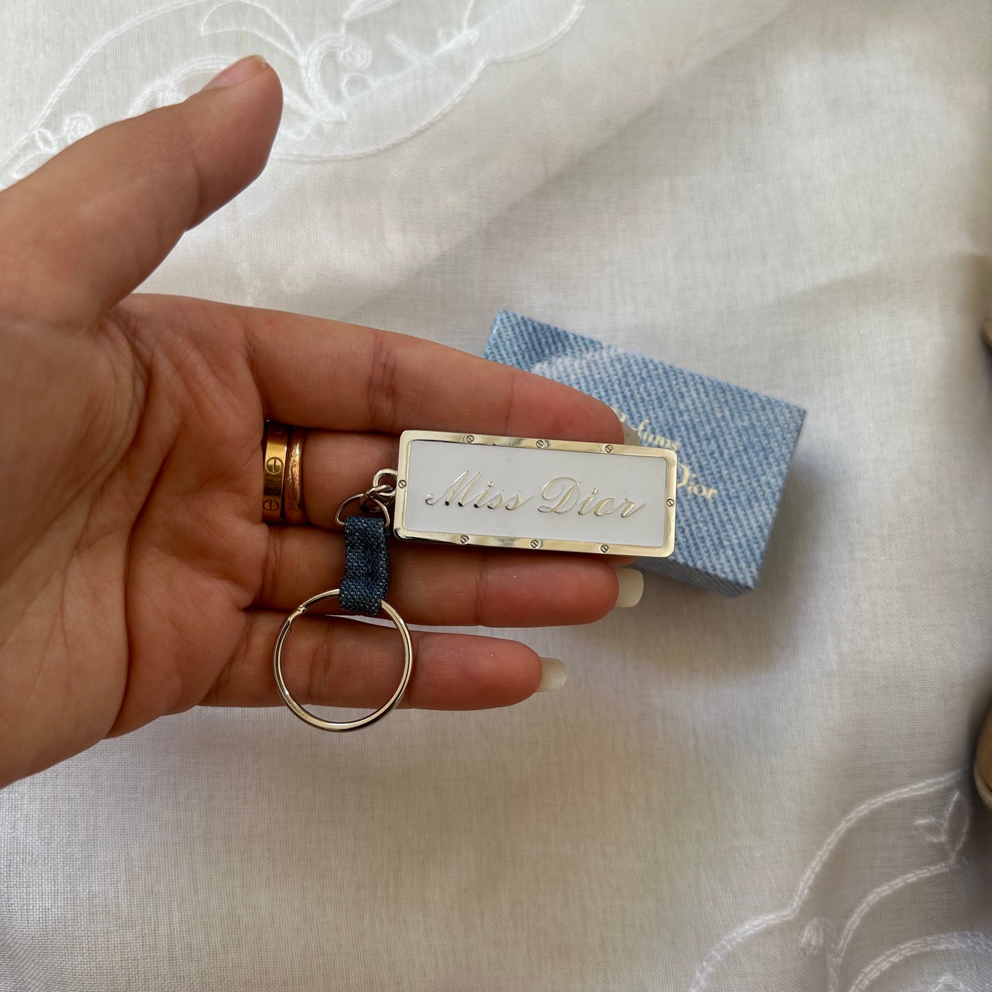 christian dior “miss dior” keychain