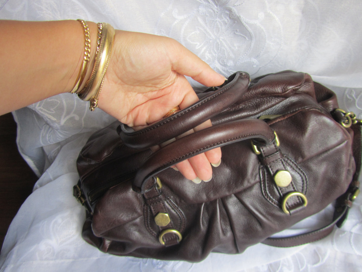 marc by marc jacobs chocolate brown leather bag