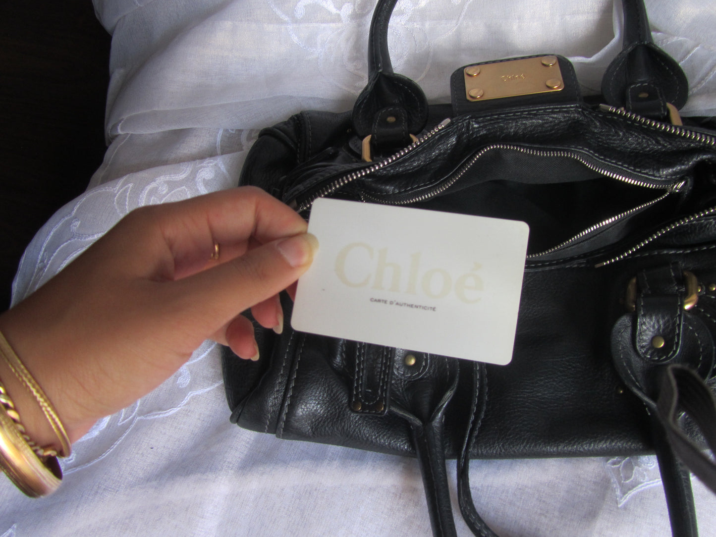 chloé classic black paddington bag