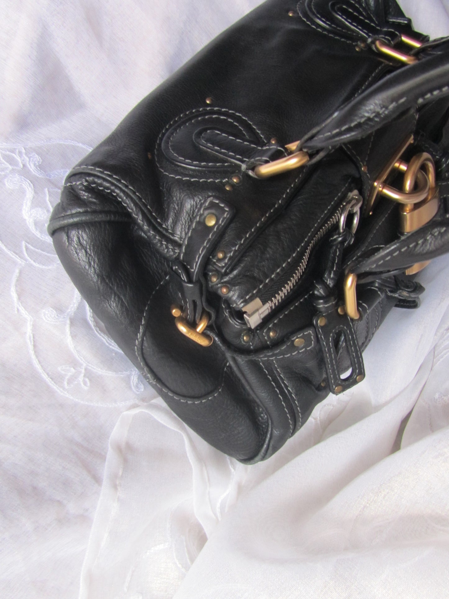chloé classic black paddington bag