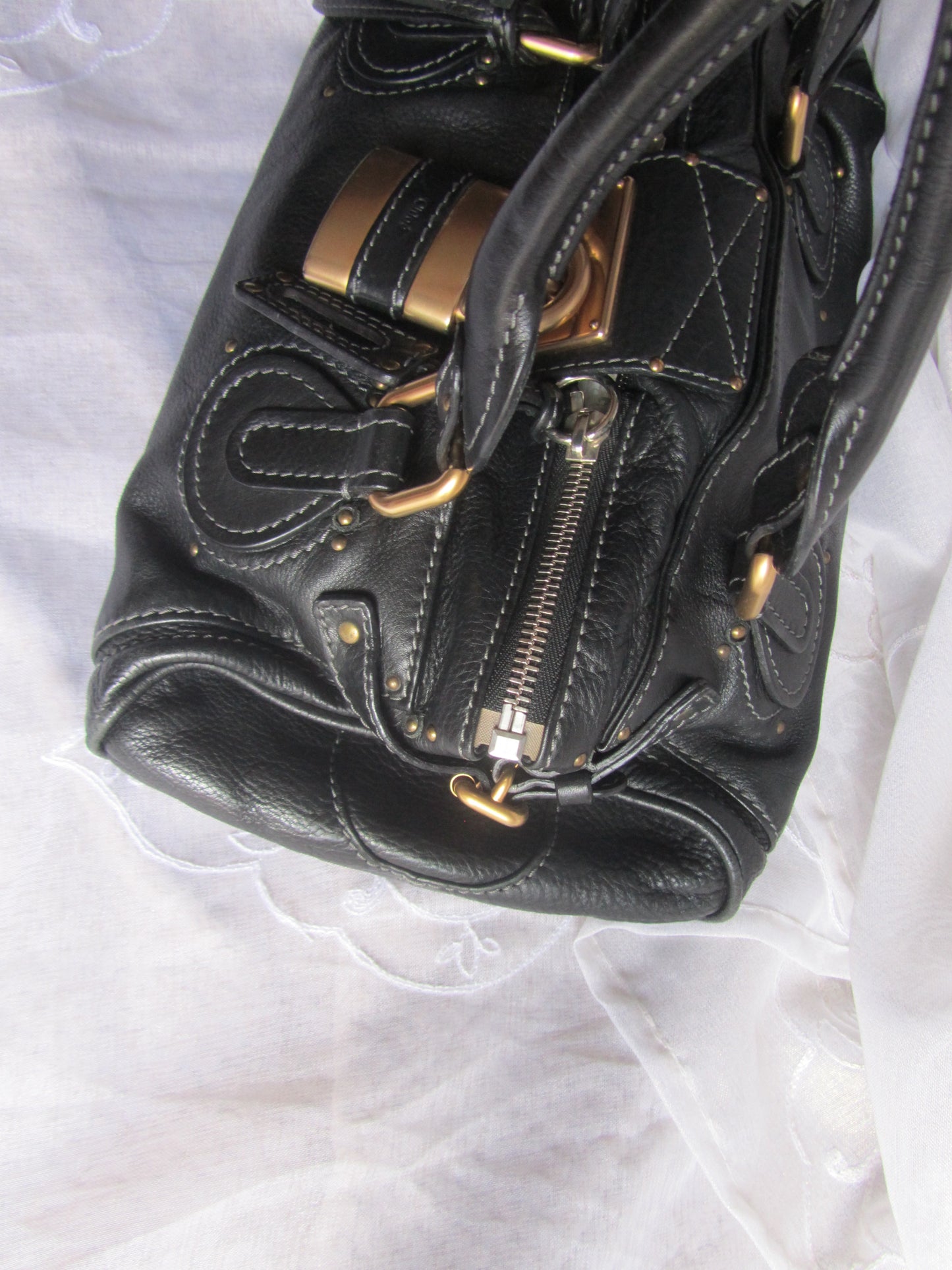 chloé classic black paddington bag