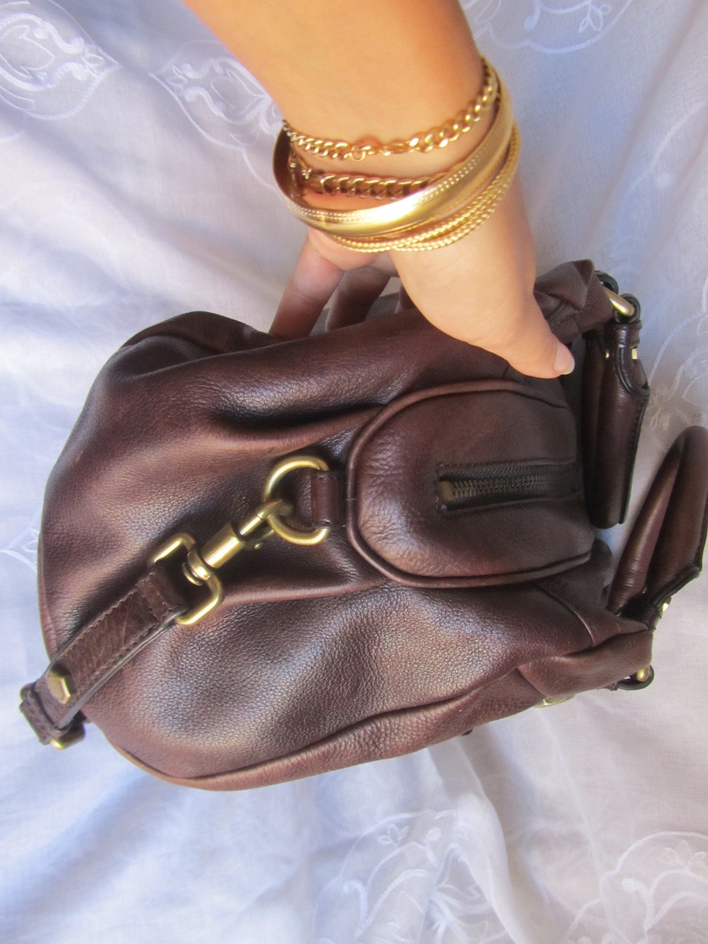 marc by marc jacobs chocolate brown leather bag