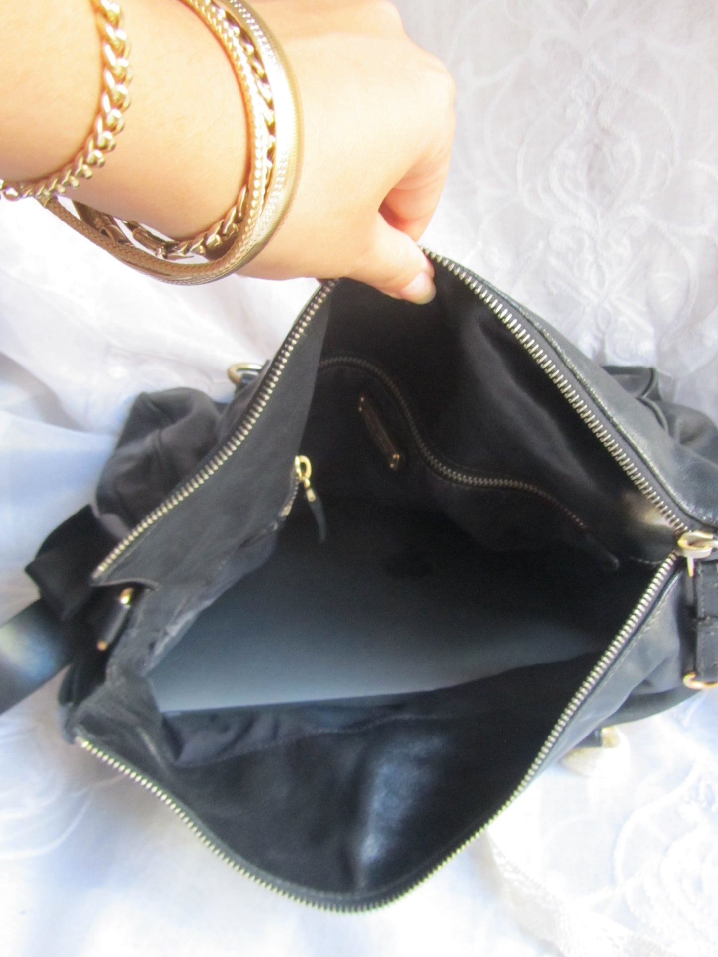 miu miu stunning vitello bow bag in black