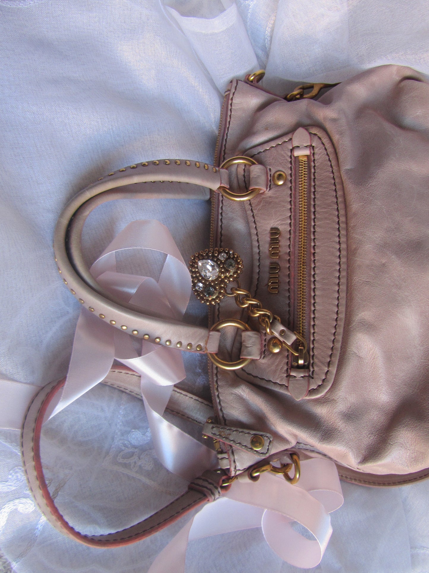 Miu Miu Vintage Heart Charm Pink Bag