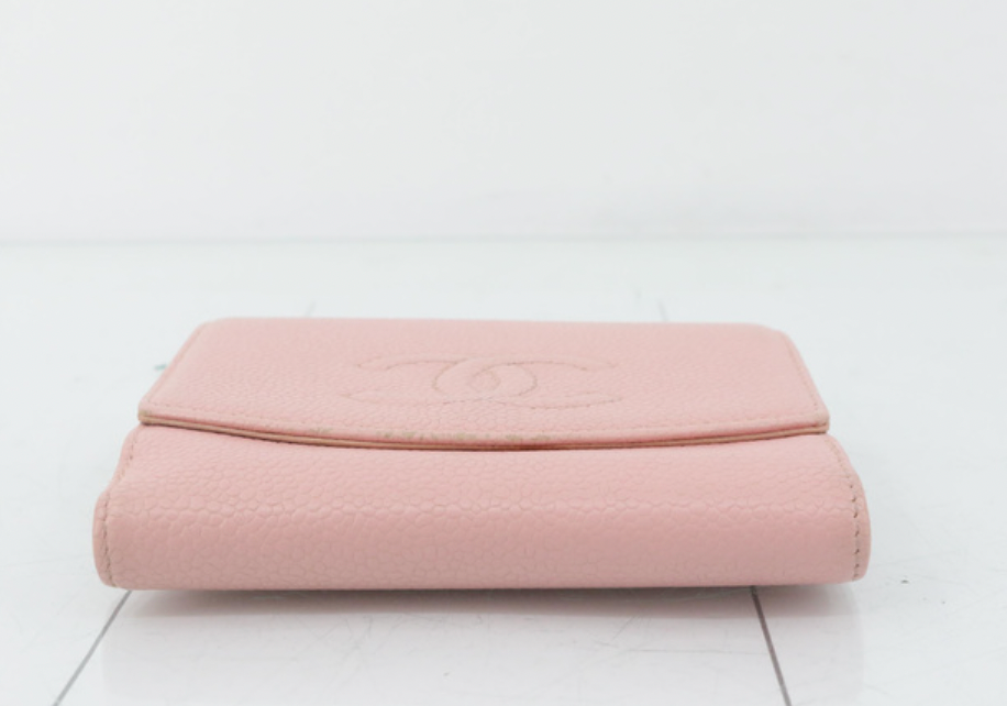 chanel pink caviar skin wallet