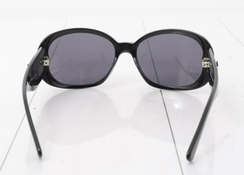 Chanel Black Camellia Floral Sunglasses
