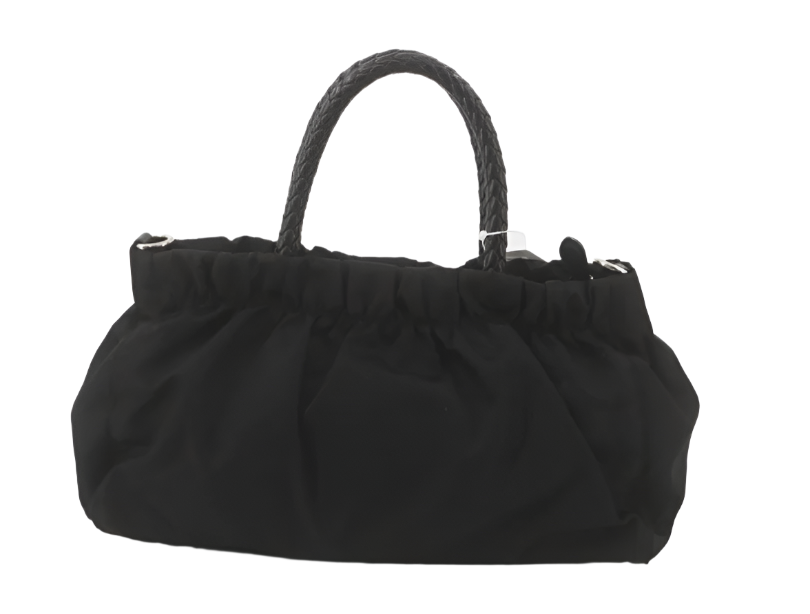 prada adorable black ribbon handbag
