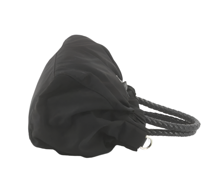 prada adorable black ribbon handbag