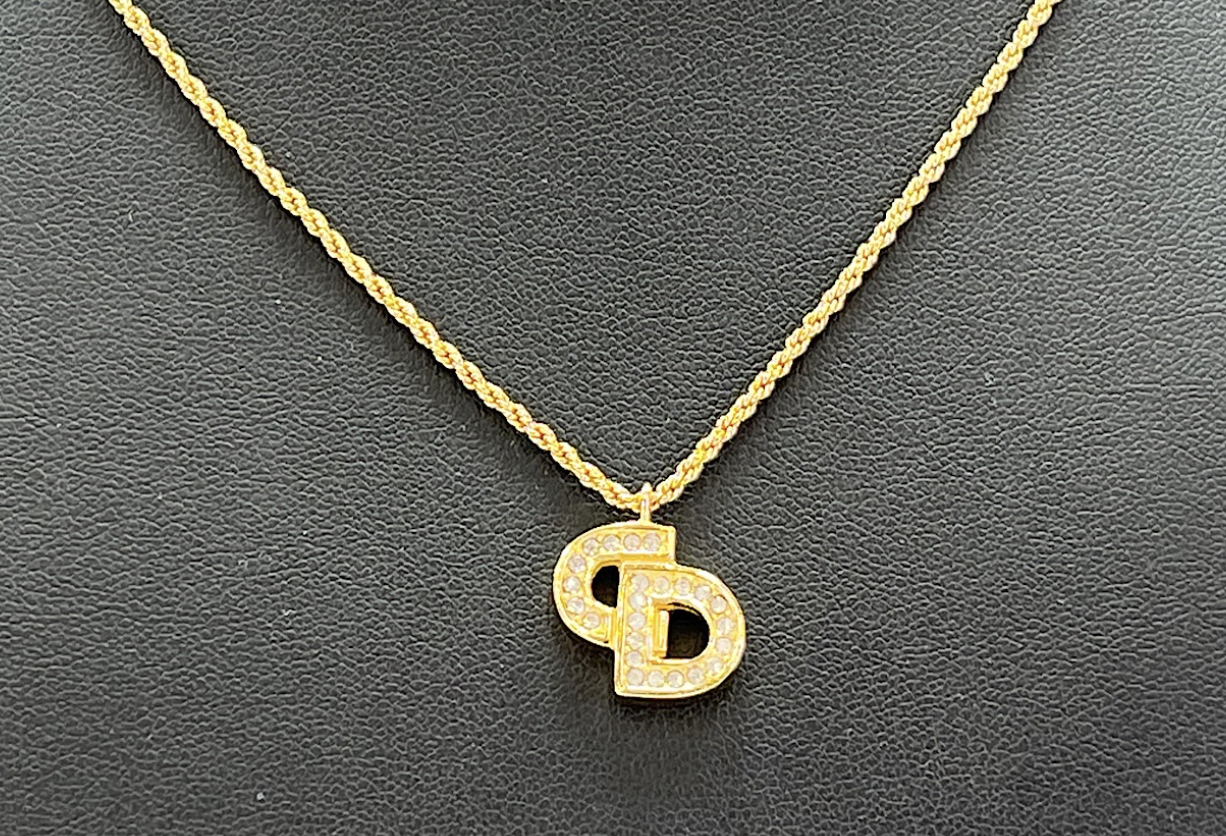 christian dior "cd" necklace