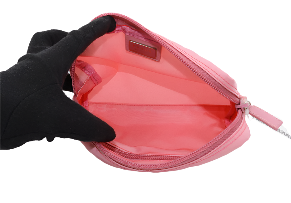 prada pink nylon cosmetic pouch