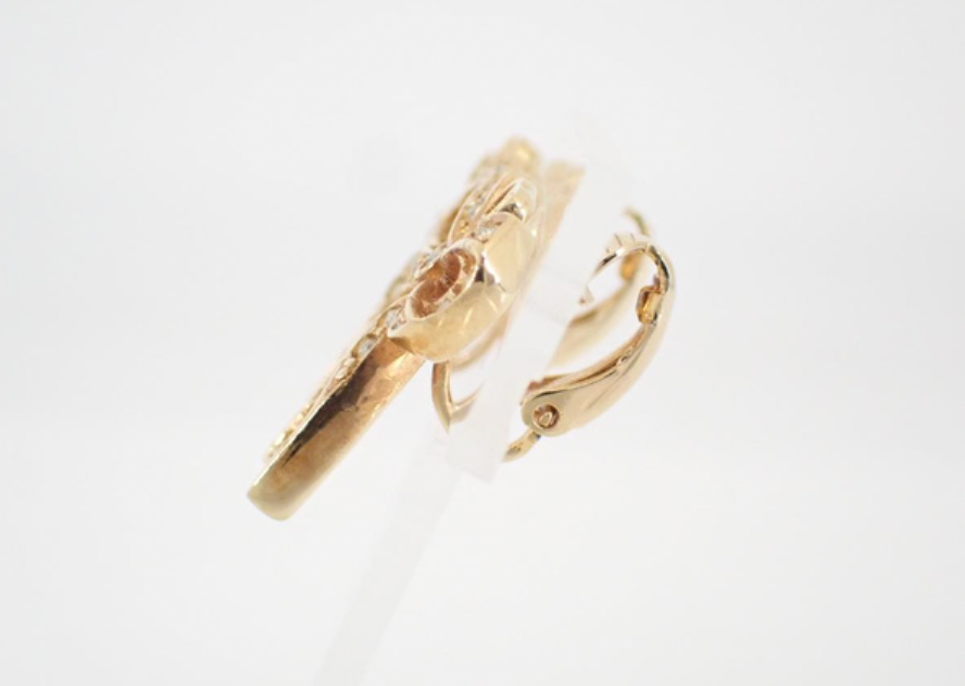 christian dior rhinestone ribbon clip-on earrings