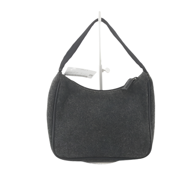 prada dark grey wool shoulder bag