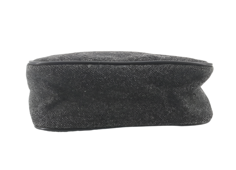 prada dark grey wool shoulder bag