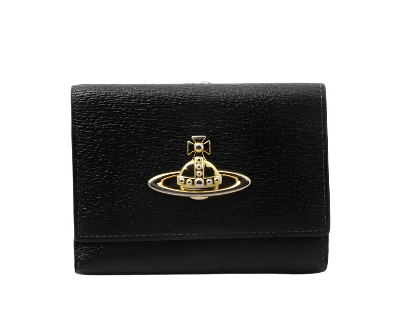 vivienne westwood black orb logo wallet