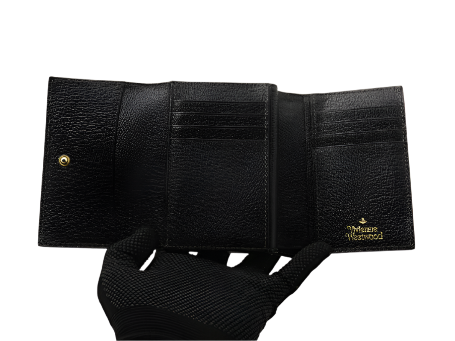 vivienne westwood black orb logo wallet