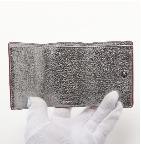 Miu Miu Madras Forever Love Pink x Silver Wallet