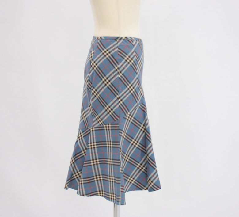burberry blue nova midi skirt