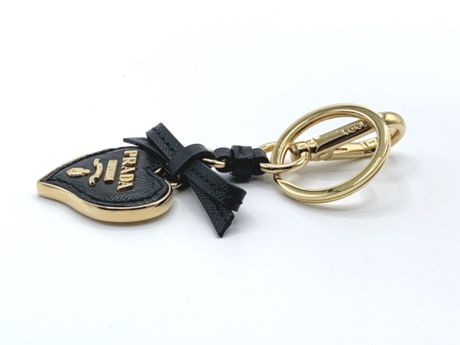 prada black heart keychain
