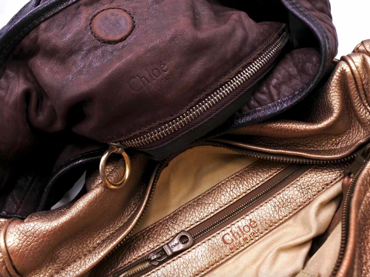chloé champagne gold silverado bag