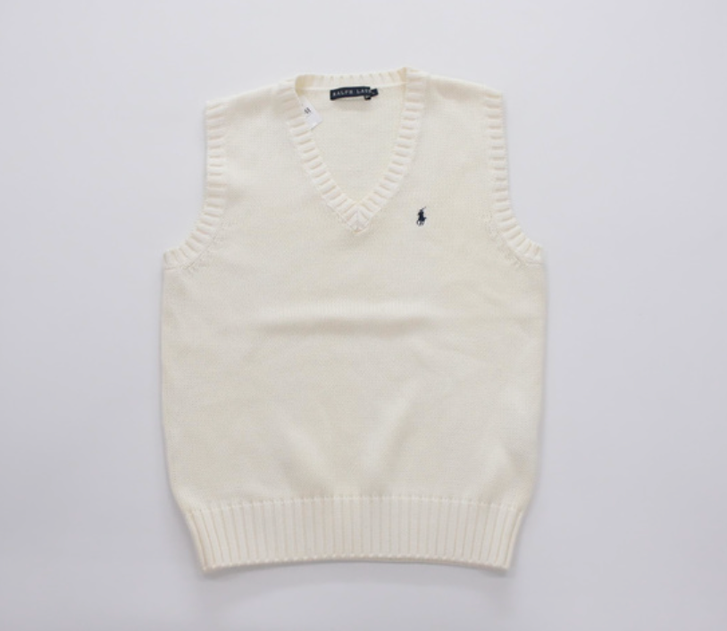 ralph lauren white cotton vest