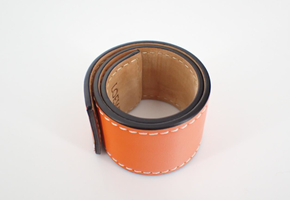 loewe leather slap on logo bracelet