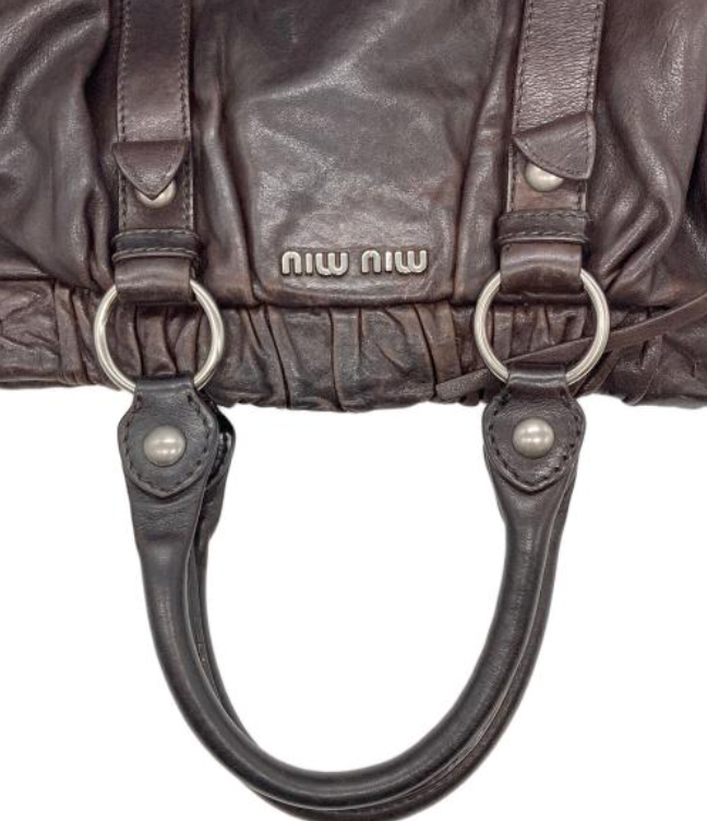 miu miu dark brown vitello lux bag