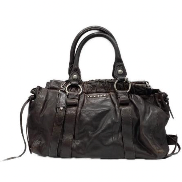 miu miu dark brown vitello lux bag