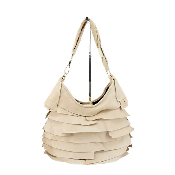Yves Saint Laurent Vintage Beige Ruffle Saint Tropez