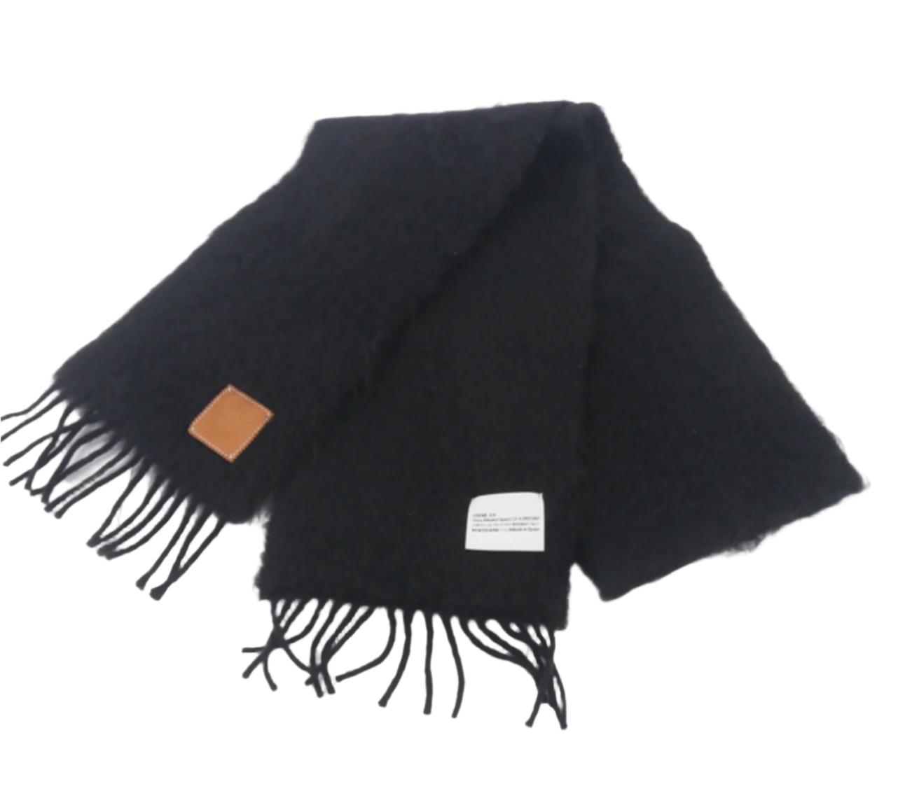 Loewe Black Mohair Wool Scarf