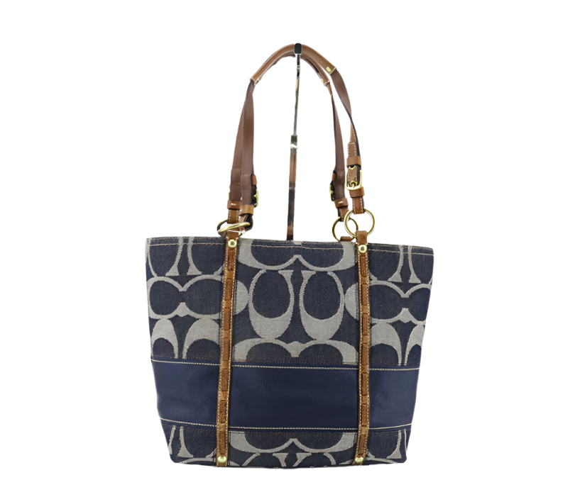 coach legacy denim signature stunning tote