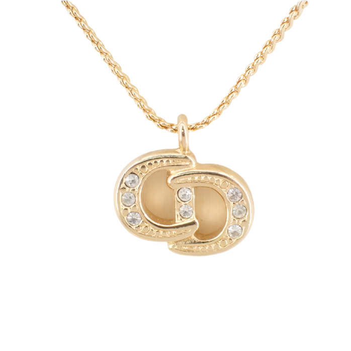 christian dior cd rhinestone necklace