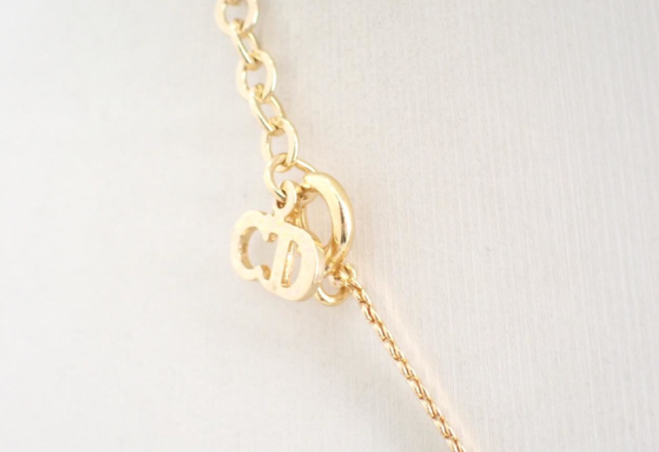 christian dior cd rhinestone necklace