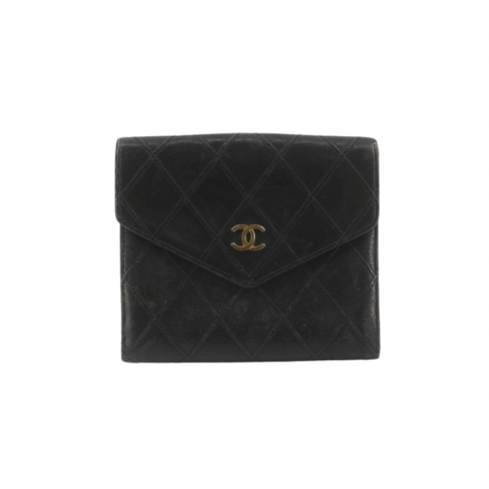 chanel quilted folding elegant wallet