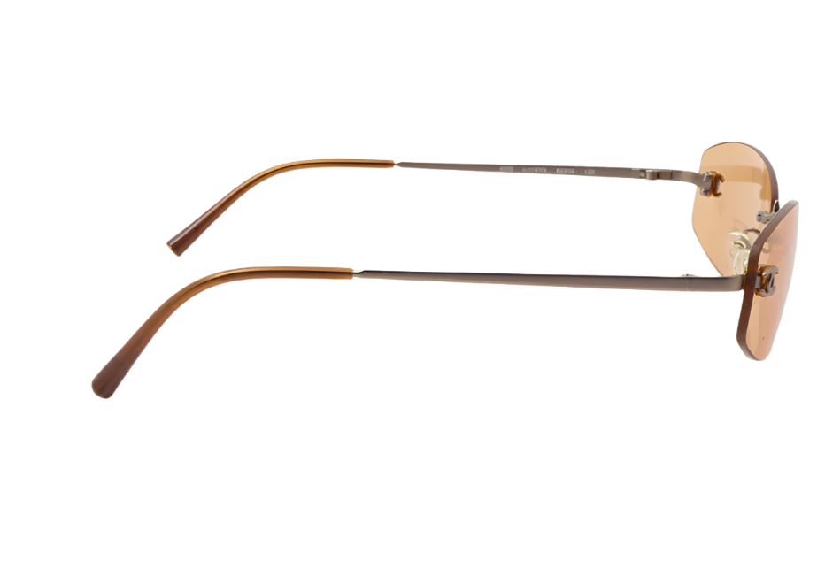 Chanel 2000s rimless rare orange cc sunglasses