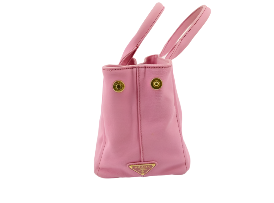 prada light pink canapa handbag