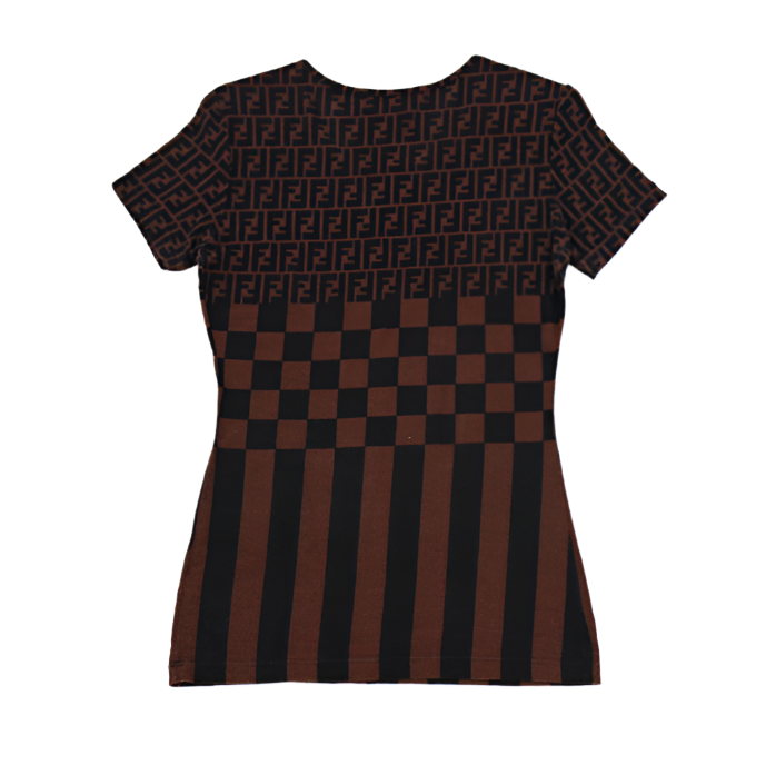fendi vintage zucca pecan brown tee
