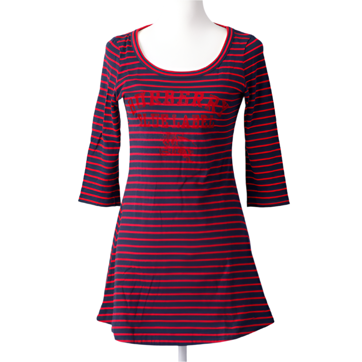burberry cutesy vintage half sleeve striped tunic