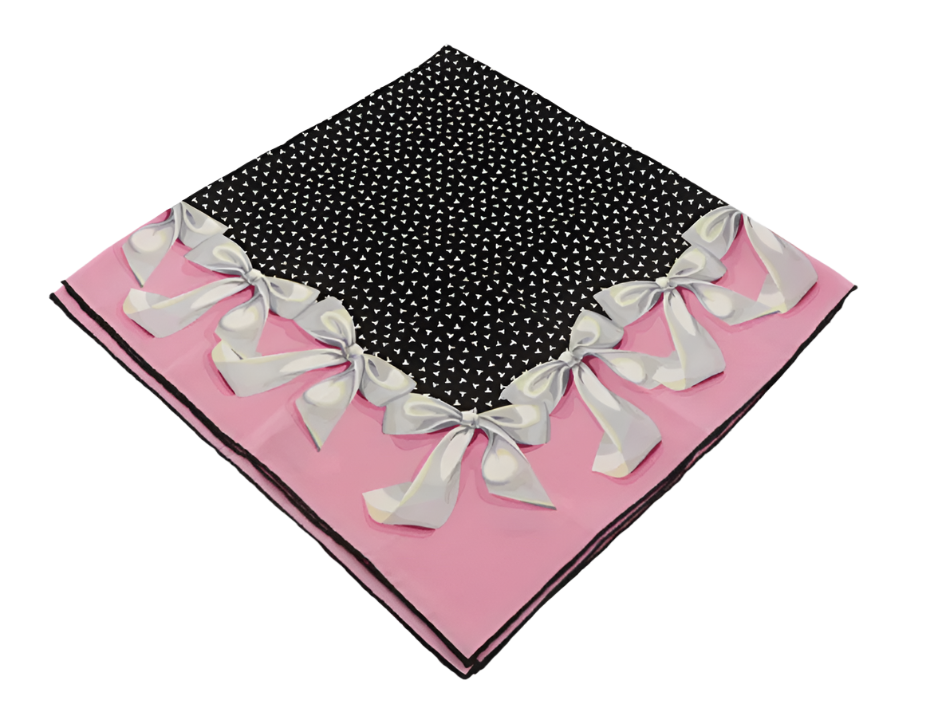 tiffany & co. 100% silk pink ribbon large scarf