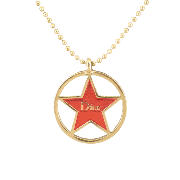 christian dior star emblem necklace