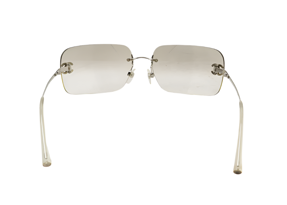chanel gradient rimless rhinestone sunglasses