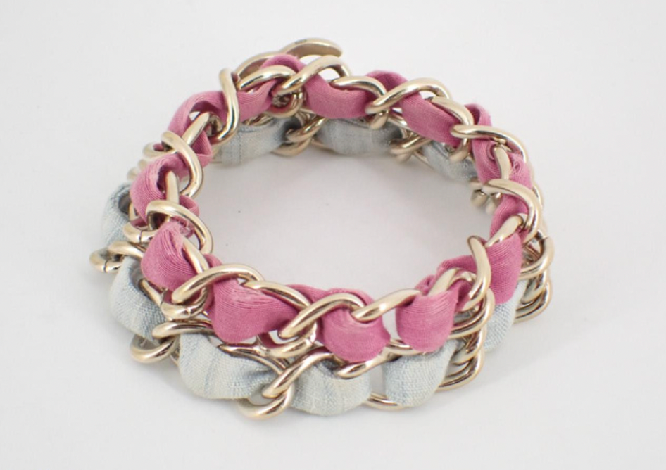 CHANEL Vintage double chain bracelet